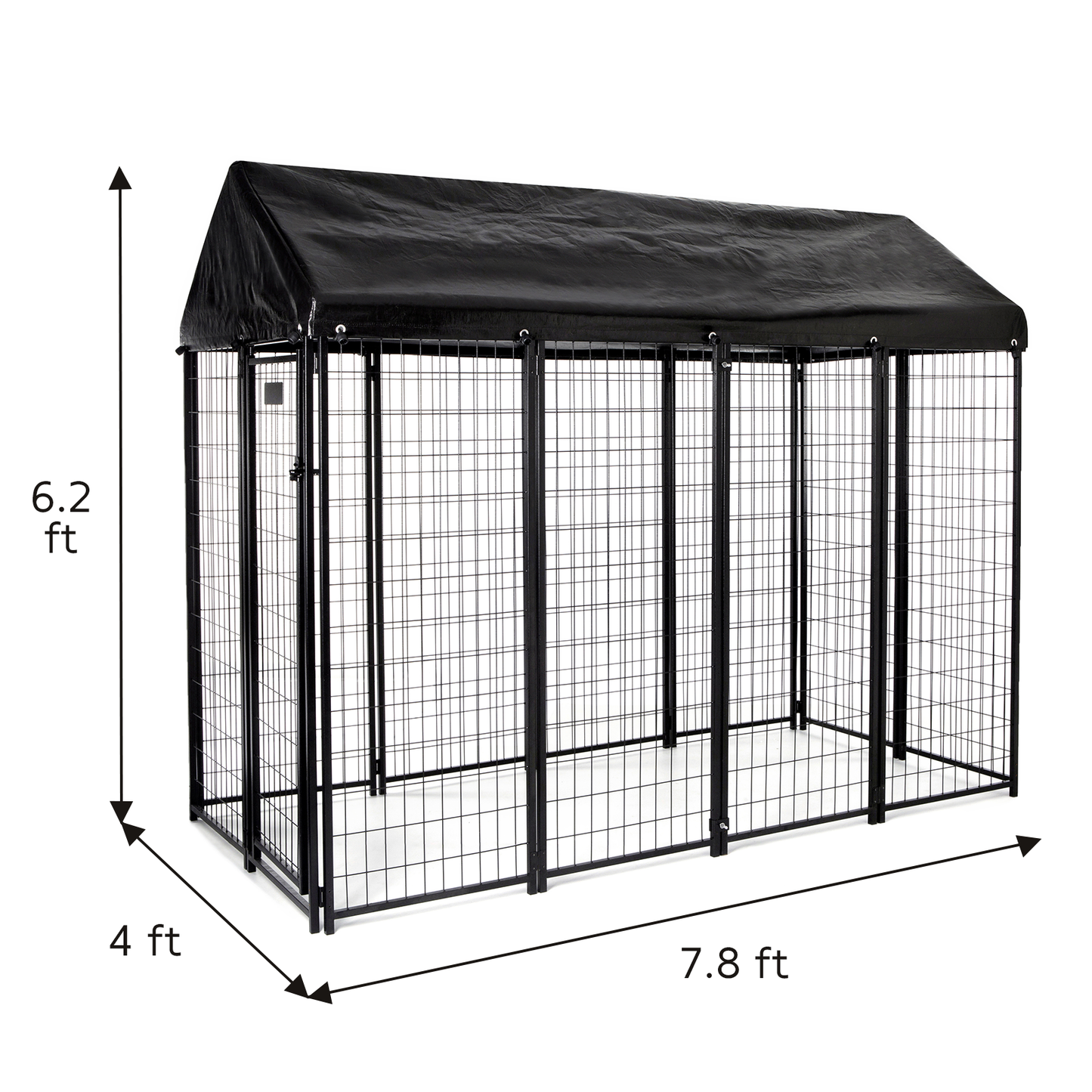 Sorara Dog Kennel Outdoor with Roof Waterproof Cover and Lockable Gate