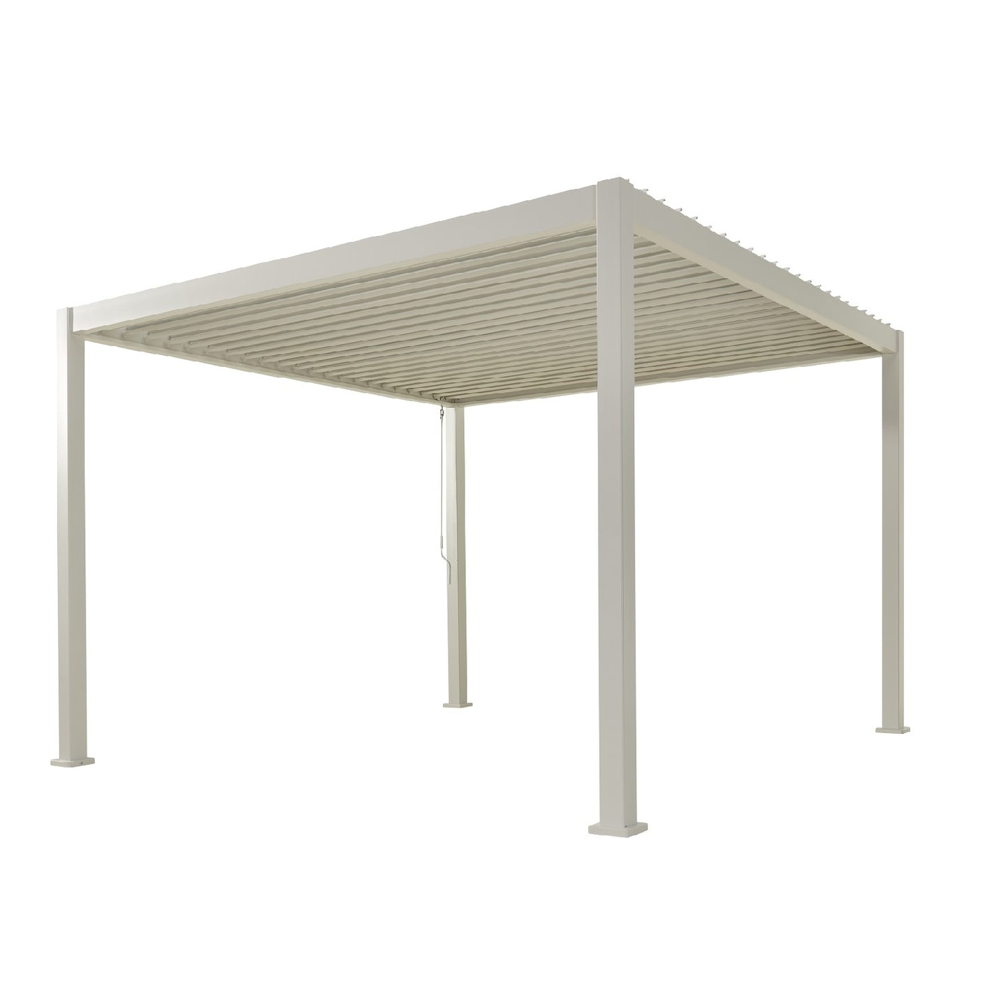 SORARA Mirador 111S Louvered Pergola Aluminum Gazebo with Adjustable Roof for Outdoor Deck Garden Patio, White