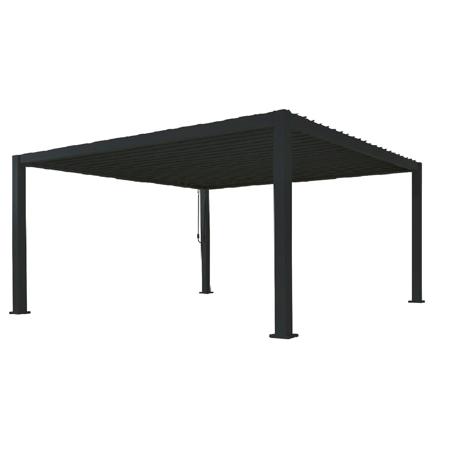 SORARA Mirador 111S Louvered Pergola Aluminum Gazebo with Adjustable Roof for Outdoor Deck Garden Patio, Charcoal