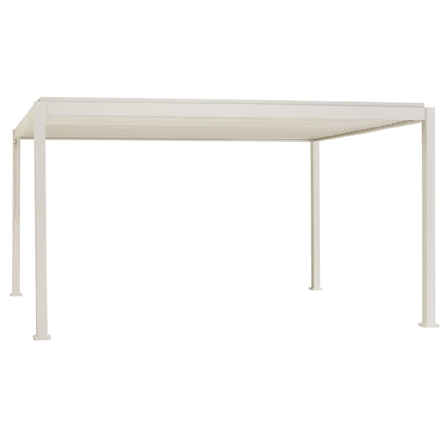 SORARA Mirador 111S Louvered Pergola Aluminum Gazebo with Adjustable Roof for Outdoor Deck Garden Patio, White