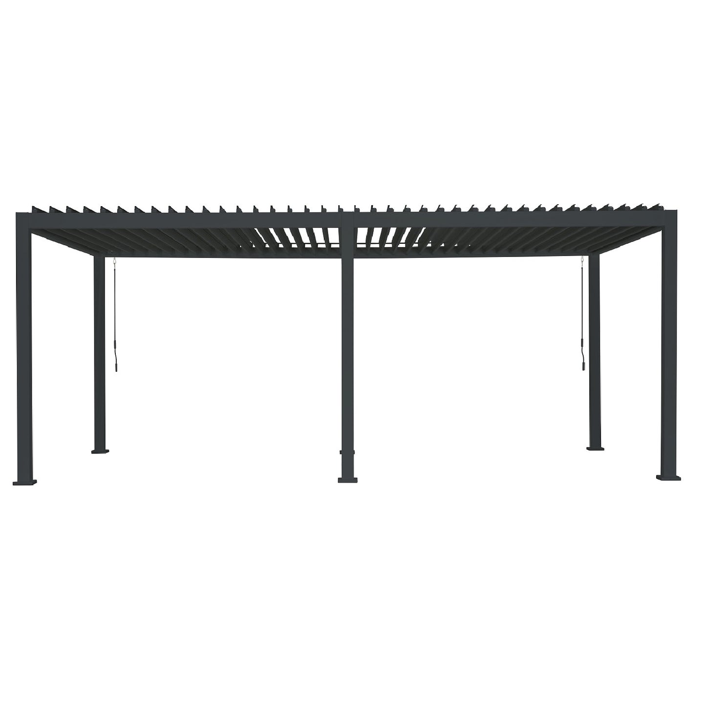 SORARA Mirador 111S Louvered Pergola Aluminum Gazebo with Adjustable Roof for Outdoor Deck Garden Patio, Charcoal