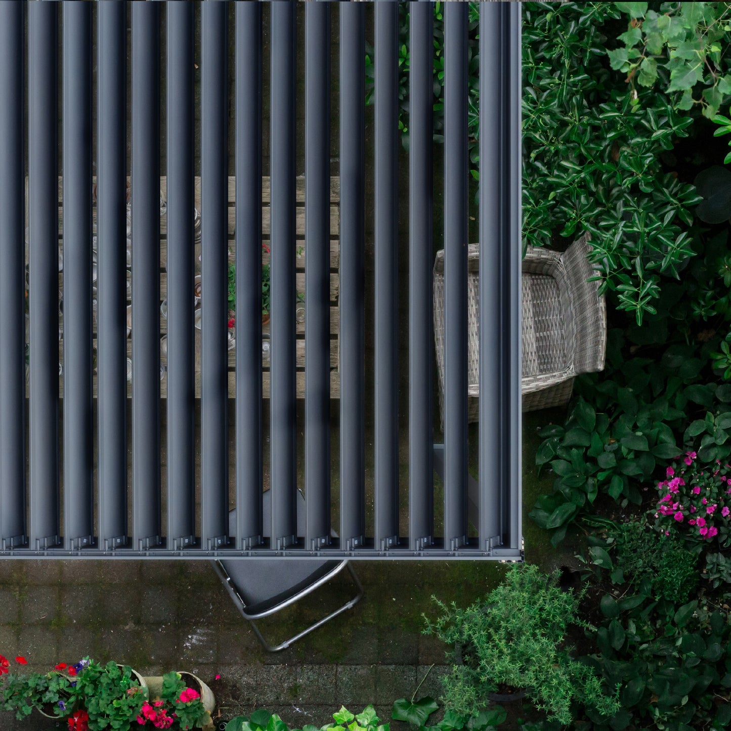 SORARA Mirador 111S Louvered Pergola Aluminum Gazebo with Adjustable Roof for Outdoor Deck Garden Patio, Charcoal
